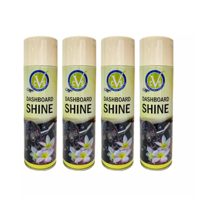 4 x 500ml DASHBOARD SHINE SILICONE SCENTED SPRAY CAR Interior Trim VANILLA