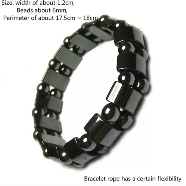 Braccialetto Pietra Rotonda Nera Perdita Peso Assistenza Sanitaria Magnetica Terapia ~H7