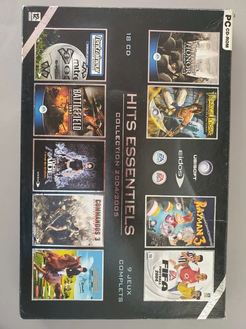 Coffret RARE De 9 Jeux PC Hits - Collection Essentiels 2004/2005 - Complets En Boîte - Bon État