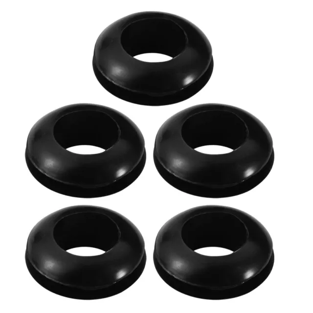 Fil passe-câble 5pcs protection caoutchouc noir 12mm passe-double face