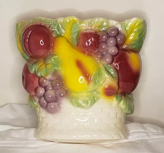 Vintage Provenzano Ceramic Wall Pocket Fruit Calornia Pottery