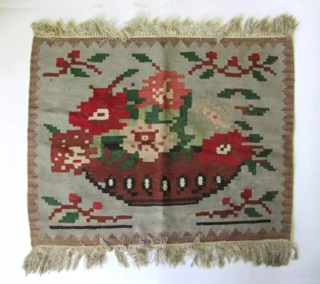 19C. Antique Ottoman Muslim Islamic Handwoven Prayer Rug Carpet