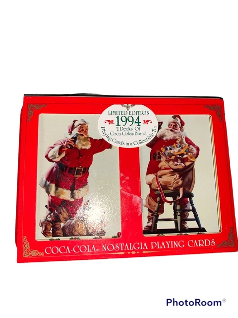 1994 Limited Edition Coca-Cola Santa Clause Playing cards in a Collectible Tin