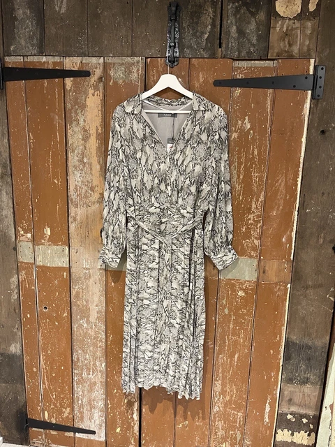 PRIMARK LONG SNAKE Print V Neck Dress Women s Size UK 16 Brand New