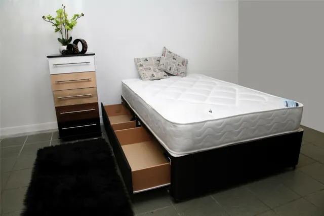 Complete Divan Bed. Choose Base Colour and Storage. Medium Mattress Optional