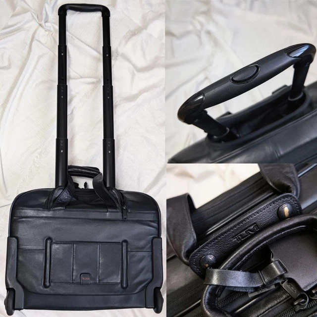 Tumi Alpha Deluxe 2 Wheeled Briefcase Laptop Luggage Bag Leather 96127DH 