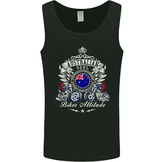 Australian Biker Australia Motorcycle Bike Mens Vest Tank Top