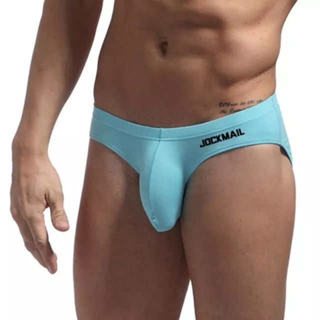 JOCKMAIL Men Cotton U Pouch Briefs Thong Sexy Low-rise Panties Underwear Shorts