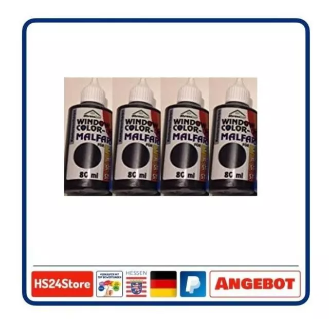 Window Color Farbe 80ml 4 Konturenfarben schwarz  Fenstermalfarbe