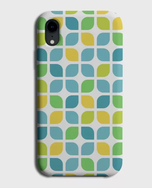 Retro Mint Green and Yellow Coloured Shapes Phone Case Cover Abstract G490