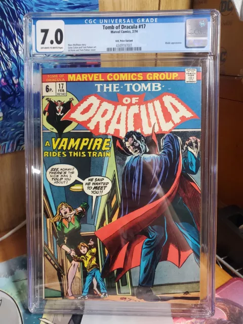 Tomb Of Dracula #17 Cgc 7 1974 UK Price Variant Blade APPEARANCE