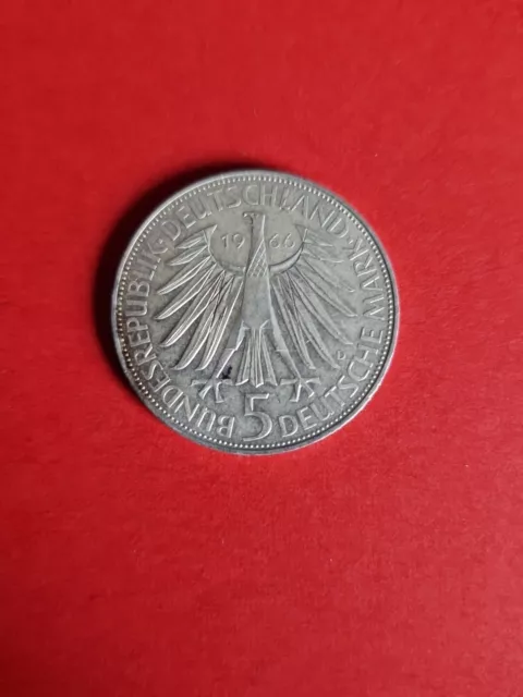 5 Deutsche Mark 1966 Deutschland Gottfried Wilhelm