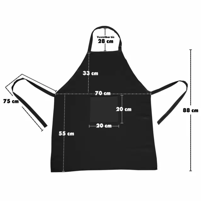 Kochschürze Doppelpack od. 1-10er Pack Lang Latzschürze Verstellbar Grillschürze 2