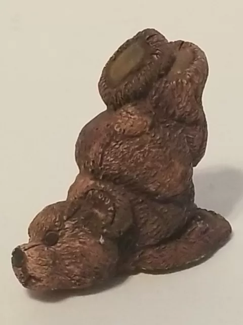 He Fell Down On His Face Miniature Mini Teddy Bear Tumbling Figurine 1.5" tall