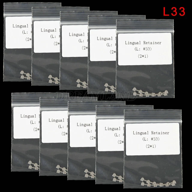1-10bags Orthodontic Bondable Lingual Retainer Wire Mesh Base Marked L#33