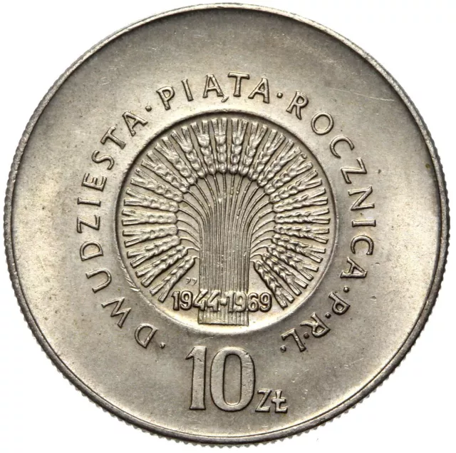 Polen - Gedenkmünze - 10 Zlotych 1969 - 25 JAHRE PRL 1944-1969