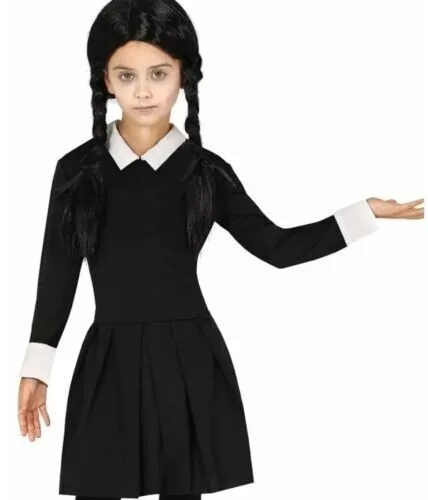 vestito costume di carnevale mercoledi famiglia addams serie tv HALLOWEEN