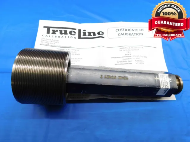 Certified 2 5/8 16 Un 2A Set Thread Plug Gage 2.625 Go Only P.d. = 2.5827 Check