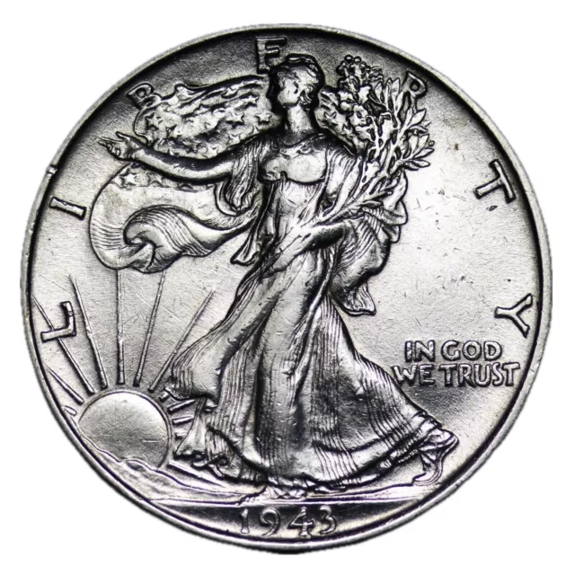 1943 Walking Liberty Silver Half Dollar AU ABOUT UNCIRCULATED NICE COIN!