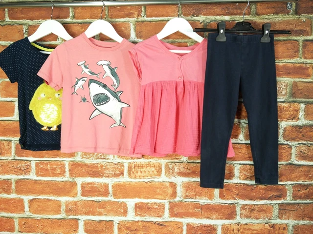 Pacchetto Ragazze Età 4-5 Anni Next Gap Bluezoo T-Shirt Leggings Shark Chick 110Cm
