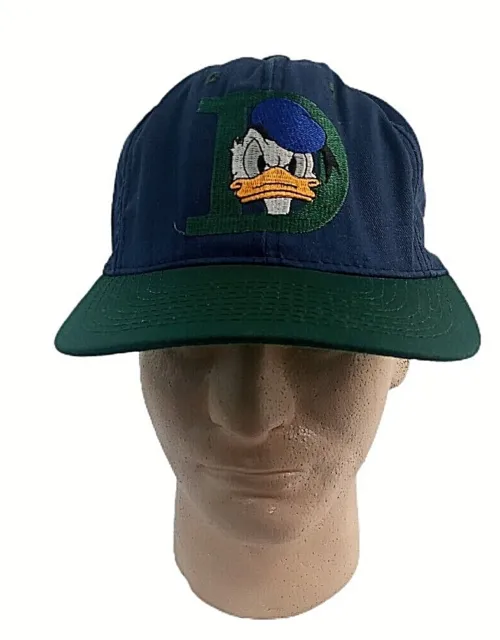 Men's Women's Disney Store Donald Duck Embroidered Snap Back Baseball Cap Blue