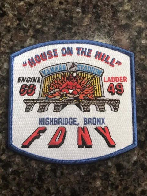 FDNY  Patch 3.5”House On The Hill Yankee Stadium - E68/L49 Highbridge Bronx Rare