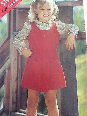 1980s Butterick See & Sew 5199v VTG Sewing Pattern Children Jumper Size 5 6 6X
