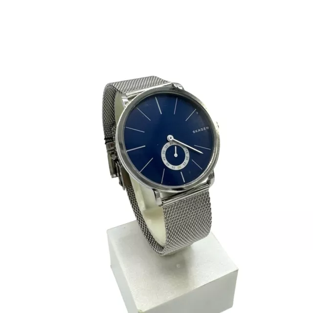 Skagen Hagen Stainless Steel Mesh Bracelet and Blue Dial Men's Watch SKW6230 2