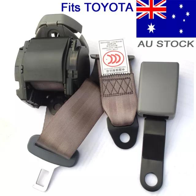 For Toyota 3-Point Universal Safety Seat Belt Hard Buckle Seatbelt Kit Dark Gray