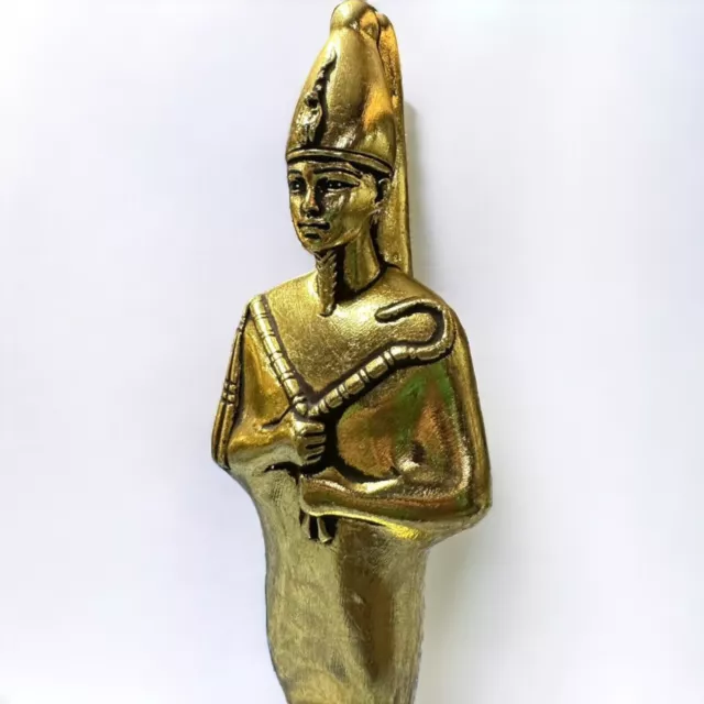Rare Ancient Egyptian Antiques Golden Statue Large Of God Osiris Pharaonic BC