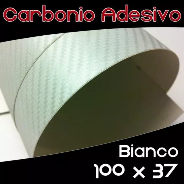 Pellicola Adesiva CARBONIO Bianco - 100 x 37