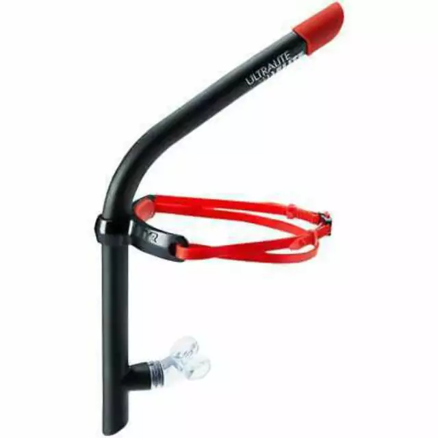 TYR Ultralite Elite Swimming Snorkel Black w/ Red