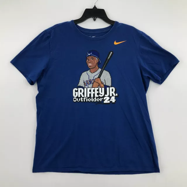 Nike Ken Griffey Jr Shirt Mens Large Blue Seattle Mariners MLB 2015 Video Game
