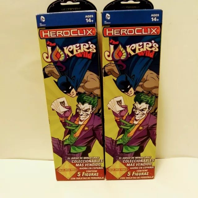 Lot of 2 DC HeroClix: The Joker's Wild Booster Pack Spanish Edition