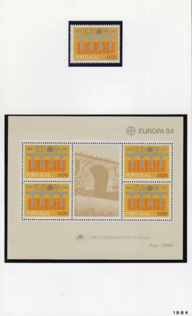 Europa CEPT 1984 Portugal  Açores Madère   blocs et timbres  neufs **  3 scans