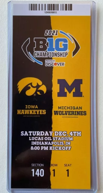 2021 BIG TEN Championship Commemorative 12/4 Ticket Stub - IOWA vs MICHIGAN