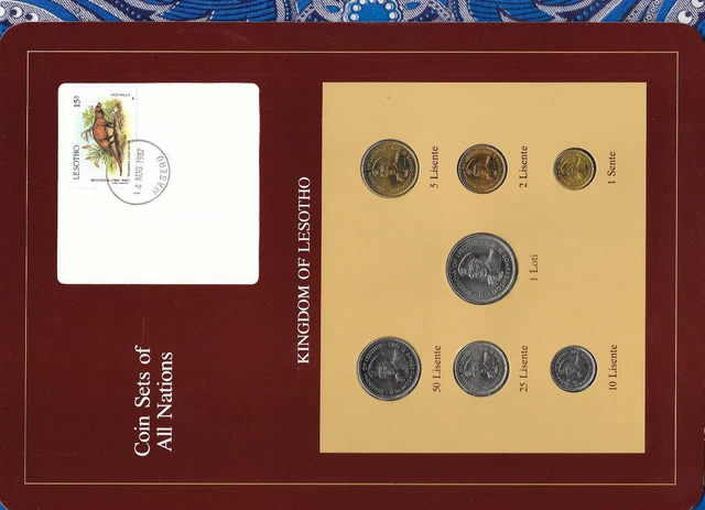 Coin Sets of All Nations Lesotho UNC 1979-1985 1 Lisente 1985 14 AUG 1987
