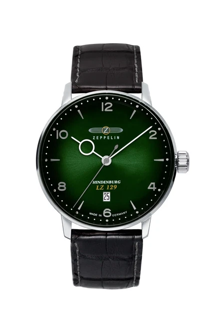 Orologio Zeppelin LZ129 Hindenburg Quarzo Acciaio Verde Pelle 8048-4