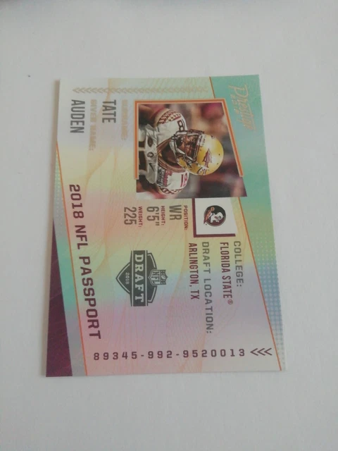 Auden Tate Cincinnati Bengals 2018 Panini Prestige Passport #PPAT Rookie NFL...