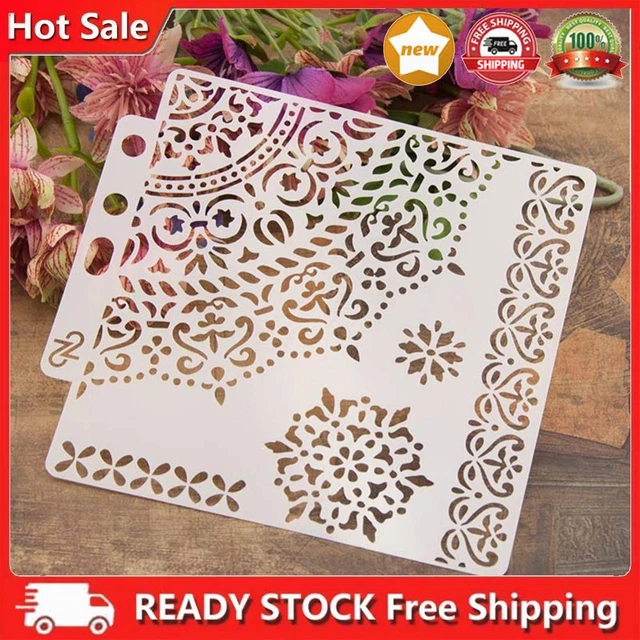 DIY Flower Coffee Stencils Cakes Baking Templates Scrapbooking Painting Decor