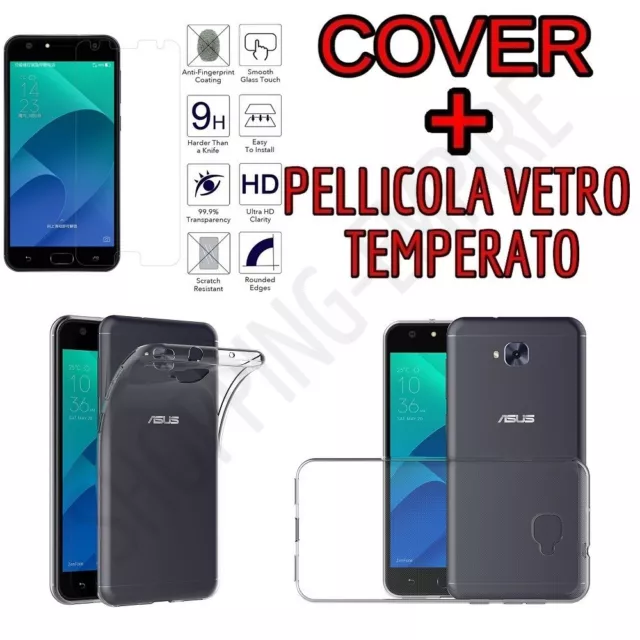 CUSTODIA COVER TPU per ASUS ZENFONE 4 SELFIE ZD553KL + PELLICOLA VETRO TEMPERATO