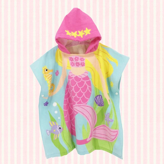 Creativo accappatoio in cotone sirena con cappuccio cotone traspirante asciugamano da bagno per bambini