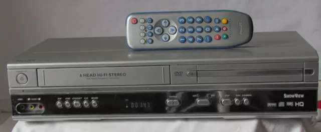 DVD-Player/VHS-Videorecorder Philips DVP 620 VR mit Fernbedienung und Anleitung