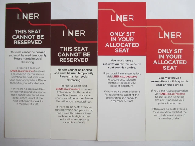 4 X LNER Reservation Labels From HST and MK4's All Different £4.50 ...