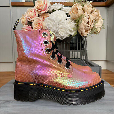 dr martens molly iridescent pink