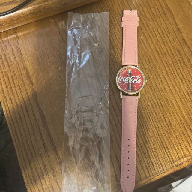 Coca Cola logo new quartz wrist watch - Pink Band-----FREE SHIPPING!!