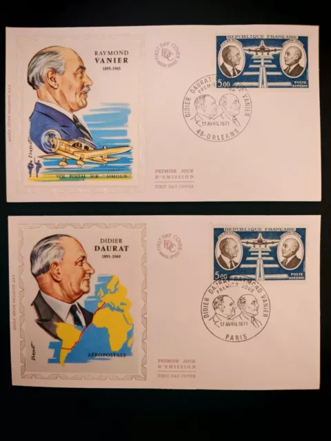 1971 Poste Aérienne , VANIER et DAURAT, Orleans, Paris envelo Soie 1er jour fdc