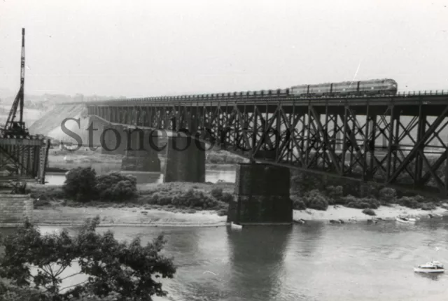 Duplicate RR slide: B&LE F7 A-B-B-A set on Allegheny River Bridge;7/15/1951