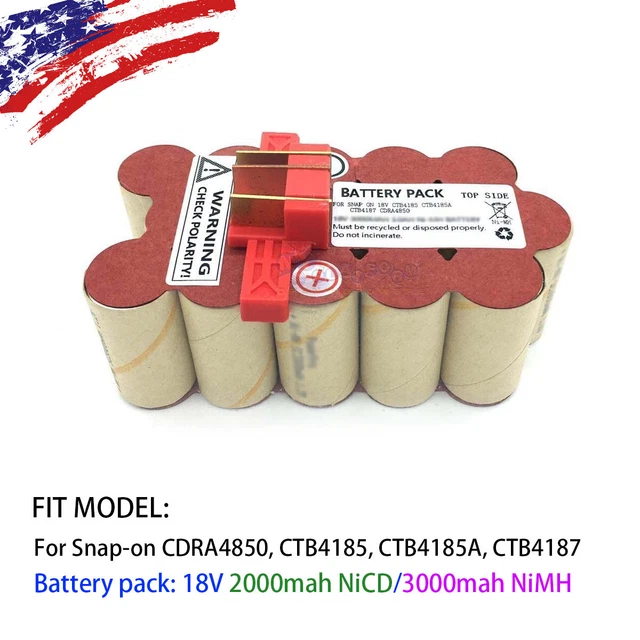 BATTERY PACK FOR Snap on CTB4185, CTB4185A CTB4187 drill repacking Easy