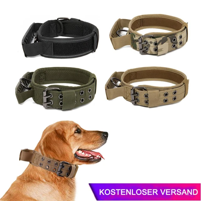 Taktisches Hundehalsband mit Griff Militär Nylon Hunde Halsband Gepolstert M-XL